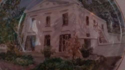 Hand painted ceramic plate of Stellenbosch Museum